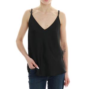 TOP IN RASO VICOLO NERO